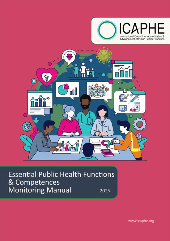 The International Council for the Accreditation and Advancement of Public Health Education (ICAPHE) provides accreditation services grounded in a formative, non-prescriptive approach, shaped by the collective insight of the global public health education community.Accrediting public health education worldwide. ICAPHE supports quality assurance in public health courses, programmes, and academic institutions.