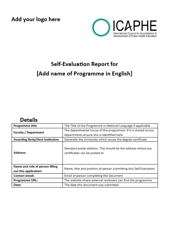The International Council for the Accreditation and Advancement of Public Health Education (ICAPHE) provides accreditation services grounded in a formative, non-prescriptive approach, shaped by the collective insight of the global public health education community.Accrediting public health education worldwide. ICAPHE supports quality assurance in public health courses, programmes, and academic institutions.