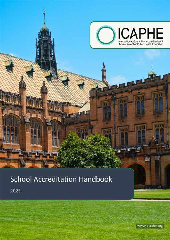 The International Council for the Accreditation and Advancement of Public Health Education (ICAPHE) provides accreditation services grounded in a formative, non-prescriptive approach, shaped by the collective insight of the global public health education community.Accrediting public health education worldwide. ICAPHE supports quality assurance in public health courses, programmes, and academic institutions.