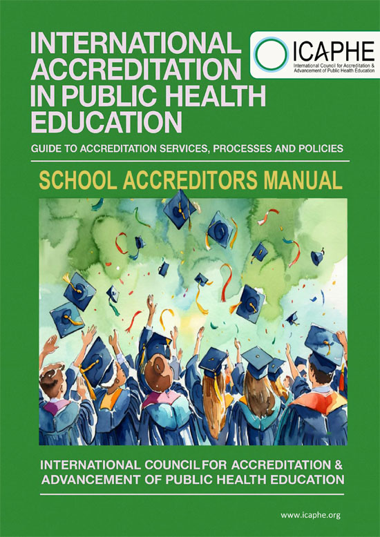 The International Council for the Accreditation and Advancement of Public Health Education (ICAPHE) provides accreditation services grounded in a formative, non-prescriptive approach, shaped by the collective insight of the global public health education community.Accrediting public health education worldwide. ICAPHE supports quality assurance in public health courses, programmes, and academic institutions.