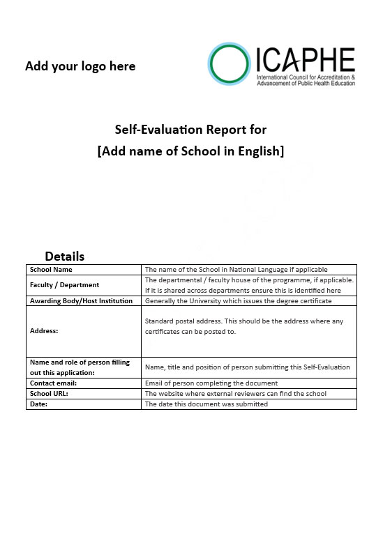 The International Council for the Accreditation and Advancement of Public Health Education (ICAPHE) provides accreditation services grounded in a formative, non-prescriptive approach, shaped by the collective insight of the global public health education community.Accrediting public health education worldwide. ICAPHE supports quality assurance in public health courses, programmes, and academic institutions.
